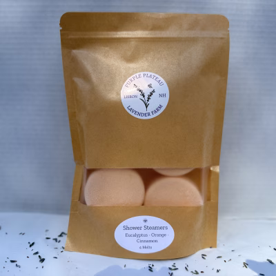 Shower steamer product in a bag.